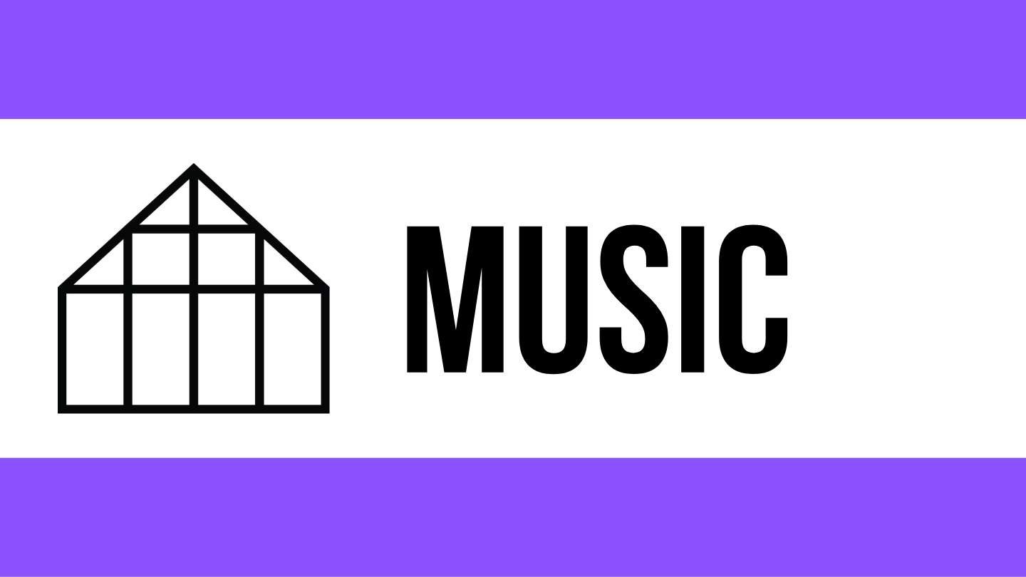 NRUMC Service Music Logo with Purple Stripes